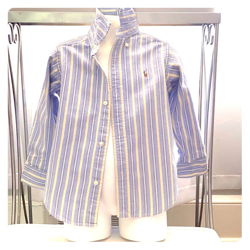 Ralph Lauren 3T Boys Blue/Yellow Stripped Shirt